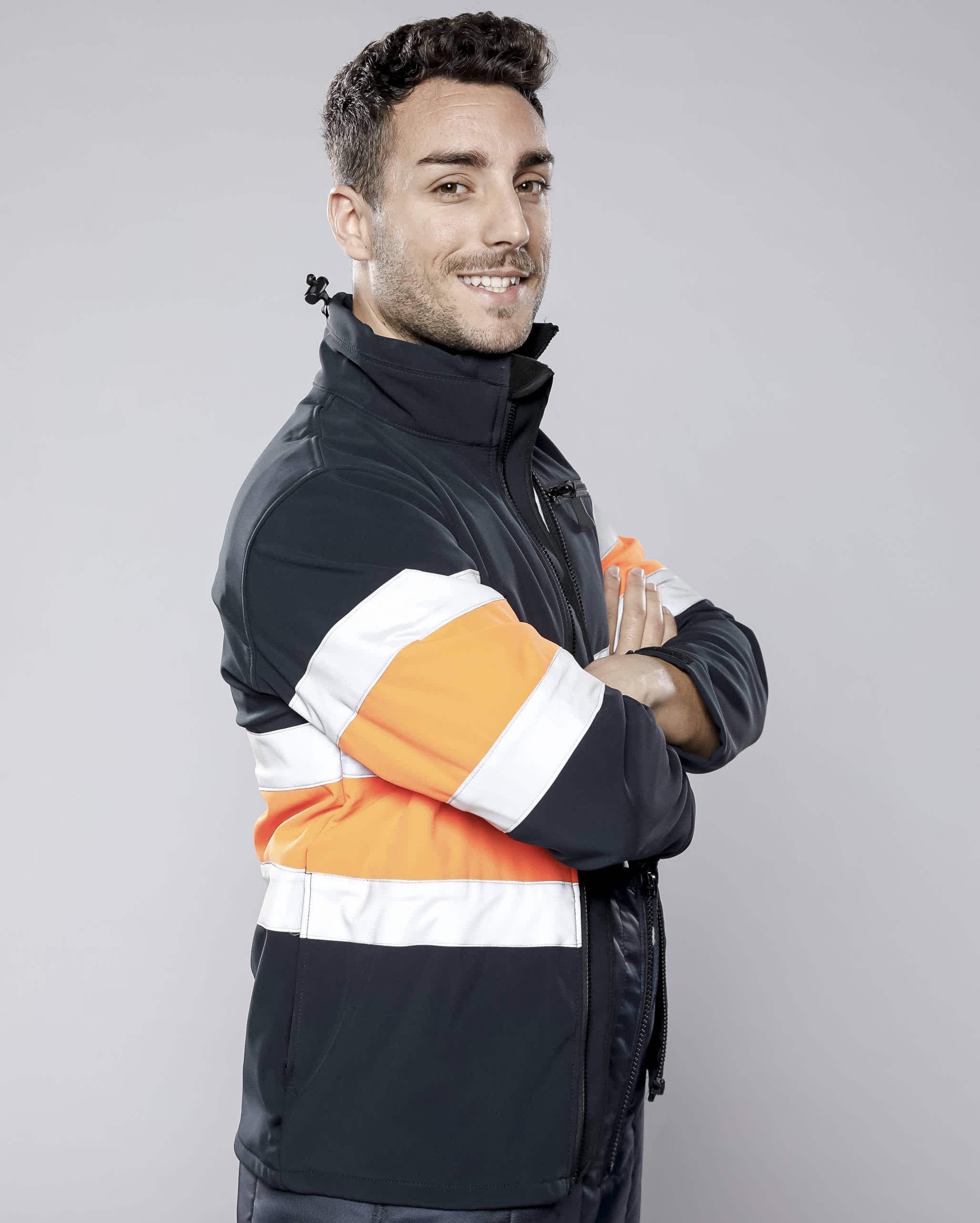 side view-of-smiley-male-engineer